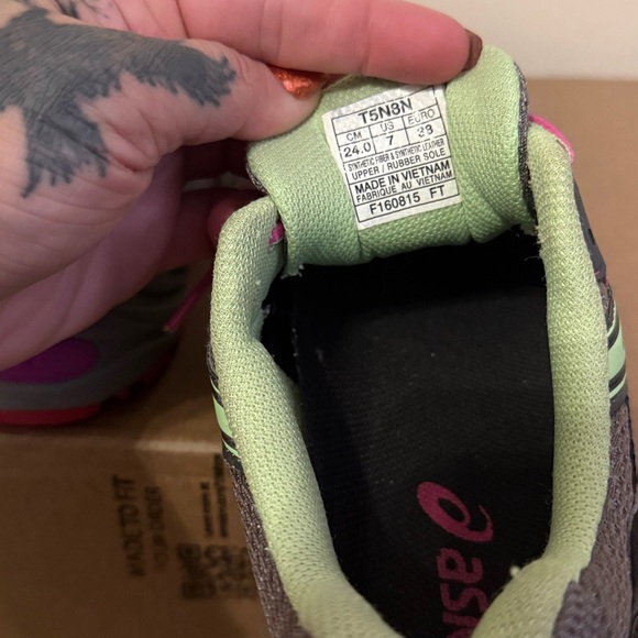 ASICS Gray and Pink Athletic Sneakers - Picture 3 of 3